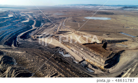 Coal mining in open pit Coal mining in open pit 48631787