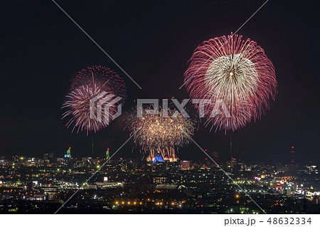 青森市-ねぶた祭り-花火-1 48632334