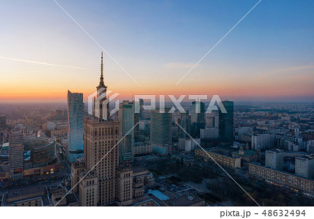 Aerial view of the business center of Warsaw Aerial view of the business center of Warsaw 48632494