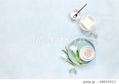 Spring spa background, top view 48634521