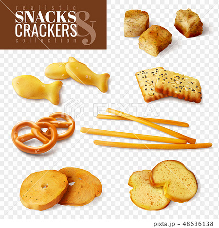 Crackers And Snacks Transparent Setのイラスト素材