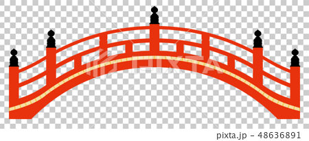 赤い橋 日本のイラスト素材