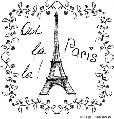 Tower Eiffel with Paris lettering Tower Eiffel with Paris lettering 48636936