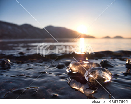 支笏湖　冬の夜明け 48637696