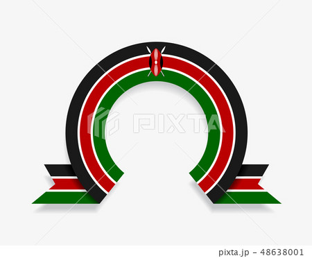 Kenyan flag rounded abstract background. Vector illustration. 48638001