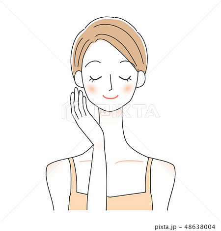 女性 美容 スキンケア イラストのイラスト素材