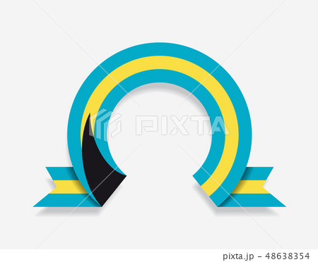 Bahamas flag rounded abstract background. Vector illustration. 48638354