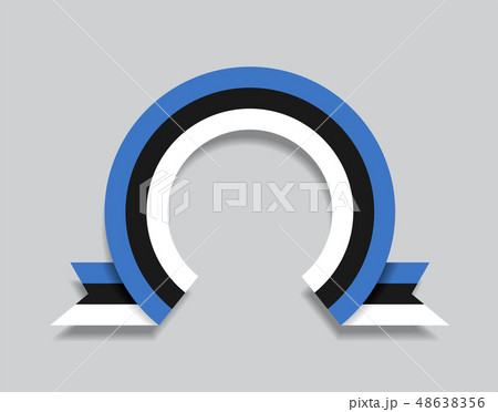 Estonian flag rounded abstract background. Vector illustration. 48638356
