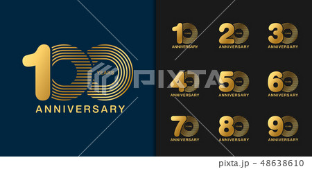Set of anniversary logotype. Golden anniversary 48638610