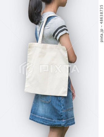 Canvas tote bag mockup cotton fabric texture Canvas tote bag mockup cotton fabric texture 48638735