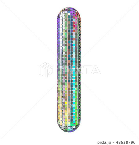 Disco font, letter I from glitter mirror facets. 48638796