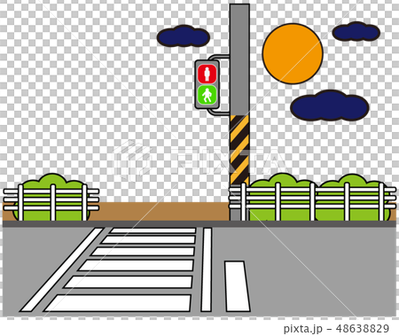 信号 サイン 横断歩道 信号機のイラスト素材 48638829 Pixta