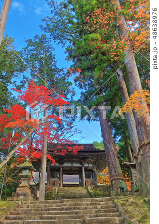 【滋賀県】紅葉の西明寺　二天門 48638976