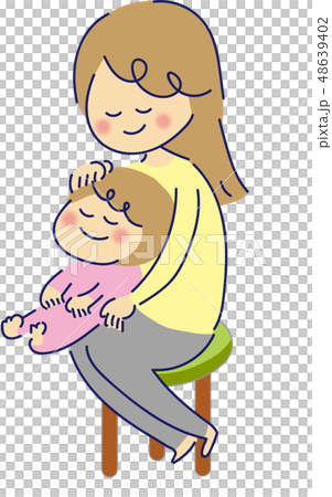 親子　座る 48639402