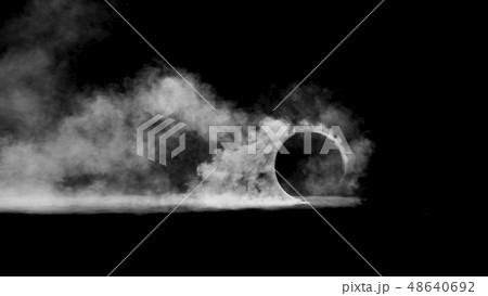 3d render burnout wheels with smoke on black background 48640692