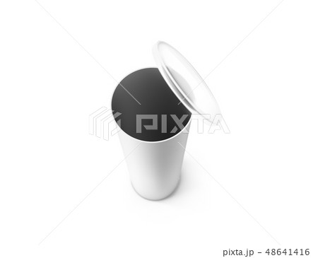 Blank white opened carton cylinder box mockup, top view Blank white opened carton cylinder box mockup, top view 48641416