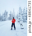 Snowboarder controls the drone 48641735