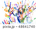 A lot of multicolored hand prints on white 48641740