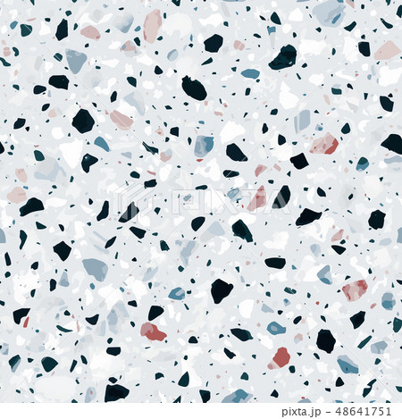 Terrazzo flooring vector seamless pattern in light colors 48641751