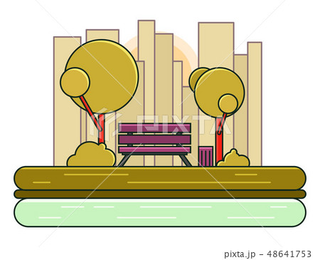 Park. Vector Nature Landscape. Empty Urban Garden. Park. Vector Nature Landscape. Empty Urban Garden. 48641753