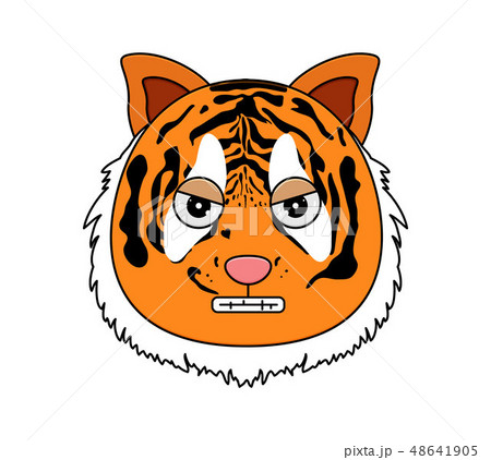 Tiger face kawaii vector illustration 48641905