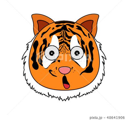 Head of tiger in cartoon style. Kawaii animal. 48641906