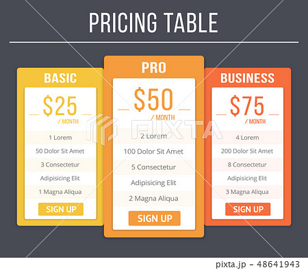 Pricing Table 48641943