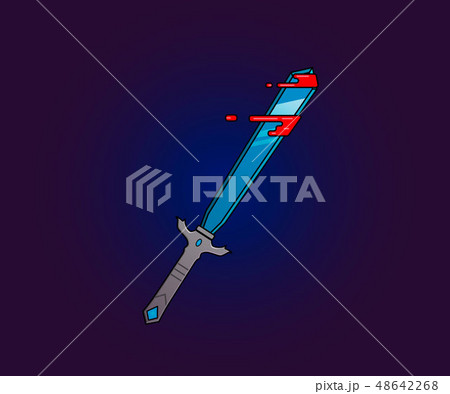Sword icon vector illustration in flate style. 48642268