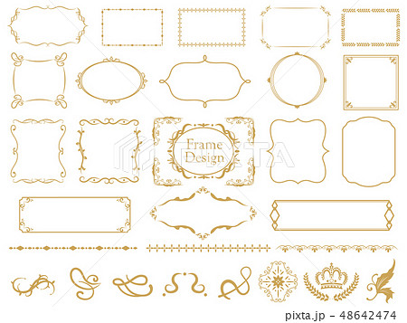 豪華なフレーム飾りセット 48642474