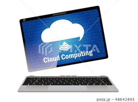 クラウドコンピューティングのイメージのノートパソコン・タブレットのイラスト|ベクターデータ クラウドコンピューティングのイメージのノートパソコン・タブレットのイラスト|ベクターデータ 48642893