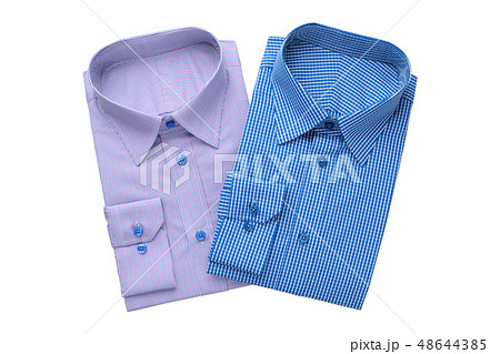 Two fashion mens shirts, isolated on white. Two fashion mens shirts, isolated on white. 48644385