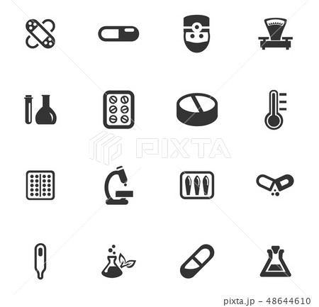 Faculty of biology icons set 48644610