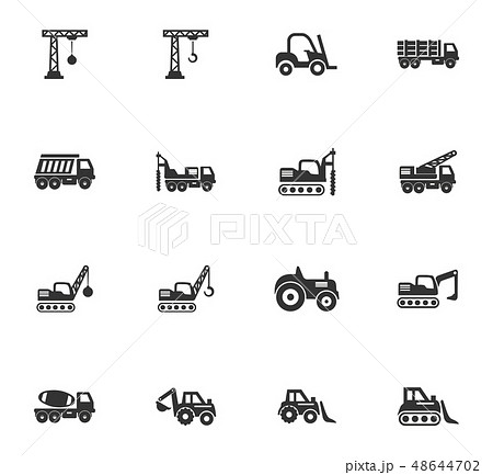 Construction transport icons set 48644702