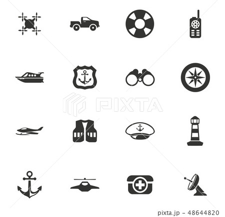 Coast Guard icons set Coast Guard icons set 48644820