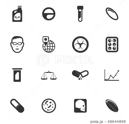 Faculty of biology icons set 48644899