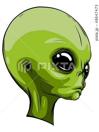 Alien Extraterrestrial Green Face Mascot Vector のイラスト素材