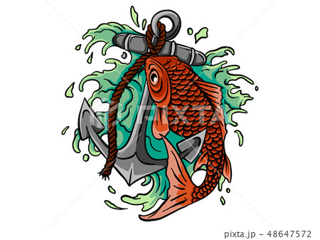 fish twisted to an anchor of a boat fish twisted to an anchor of a boat 48647572