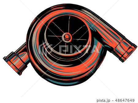illustration of a glowing turbine of a car 48647649