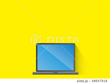 フラットデザインのパソコンのイラストとインターネットイメージのイラスト素材