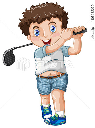 A chubby male golfer 48648399