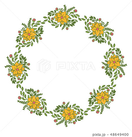 Vector illustration beauty frame flower colorful blooms 48649400