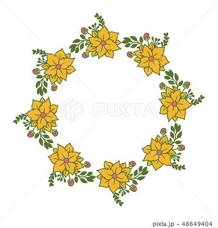 Vector illustration beauty frame flower colorful blooms Vector illustration beauty frame flower colorful blooms 48649404