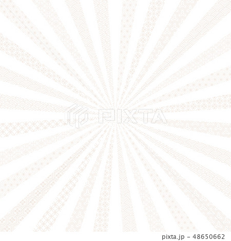 純白 放射状 伝統文様入り 和風背景 純白 放射状 伝統文様入り 和風背景 48650662