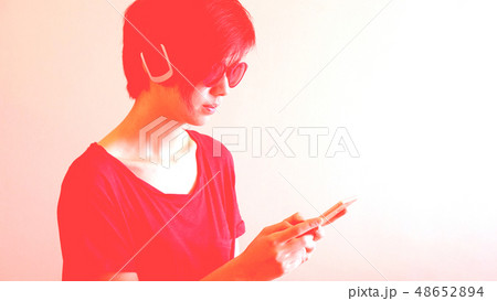 Asian cool city hipster girl sunglasses headphone Asian cool city hipster girl sunglasses headphone 48652894