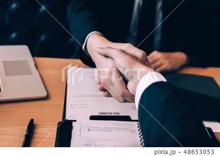 Confident manager and employee people shaking Confident manager and employee people shaking 48653053