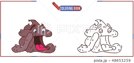 drawing for coloring brown turd with tongue 48653259