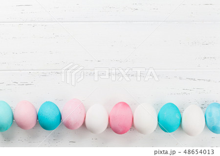 Colorful easter eggs backdrop 48654013