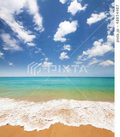 Summer beach, tropical sea and blue sky Summer beach, tropical sea and blue sky 48654467