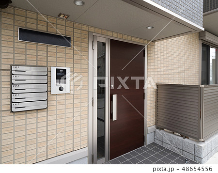 集合住宅のインターフォンと郵便ポスト 48654556