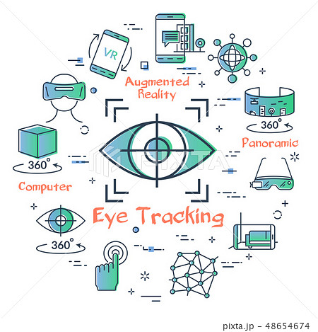 Vector virtual reality concept - VR eye tracking 48654674